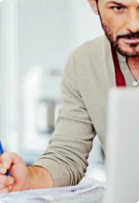 A freelancer working diligently at a desk
