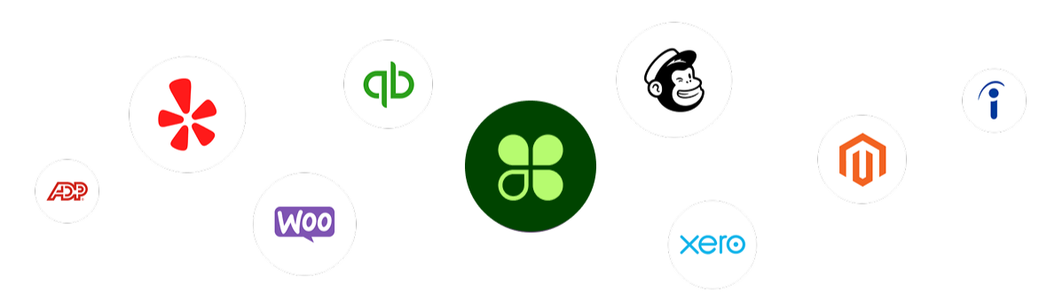 Clover integrates with Quickbooks, Mailchimp, Xero, Indeed, Yelp, ADP, and many more apps